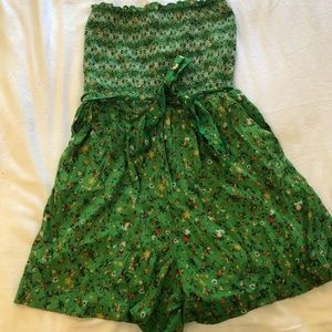 Green Strapless Romper